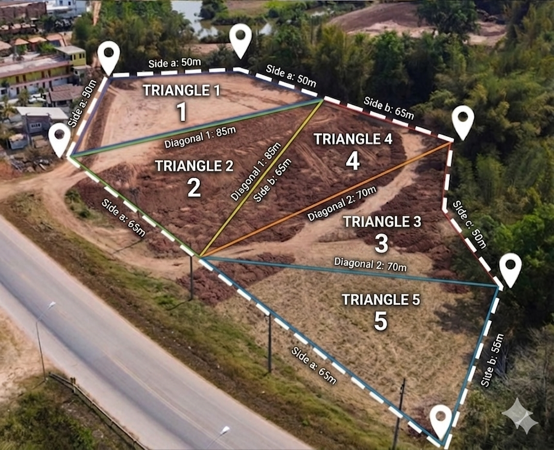 Multi Triangle Land Measurement Diagram Bihar